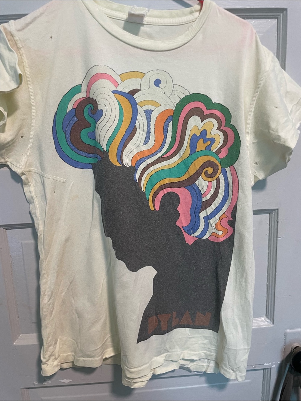 MadeWorn Women's Graphic Tee with Multicolor Swirl Hair